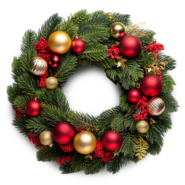 Deluxe Crimson Evergreen Wreath