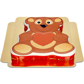 Teddy Bear and Love Cake