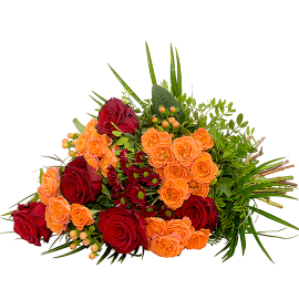Red and Orange Roses Display