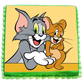 Cartoon Cat and Mouse Picture Cake