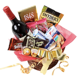 Gourmet Gift Basket with Chocolate and Wine