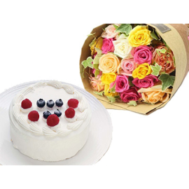Strawberry Delight Cake and Roses