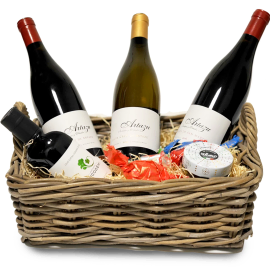 Wine Collection and Mediterranean Snack Basket