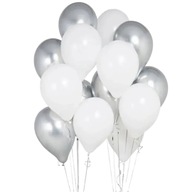 Silver Celebration with Balloons