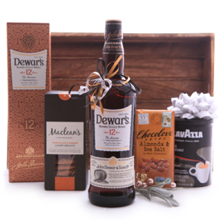 Dewars Whisky Kaffee und Süßigkeiten Geschenk