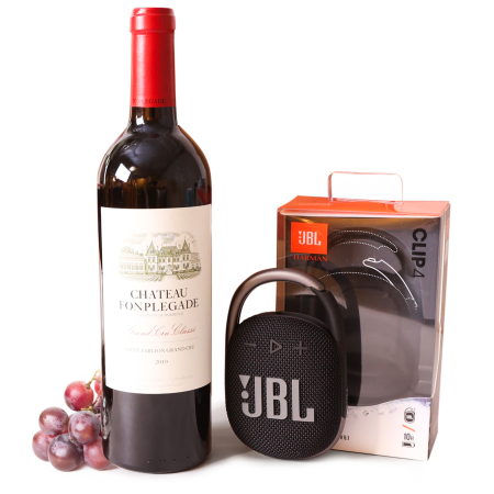 JBL Clip 4 und Rotwein-Geschenkset