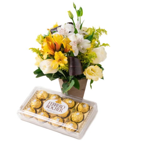 Feldblumen und Schokolade