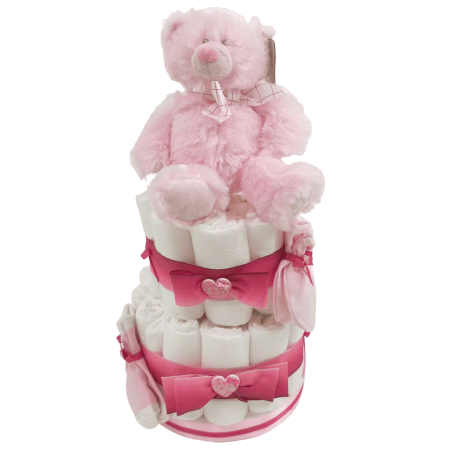 Pastellwindelkuchen mit Bär