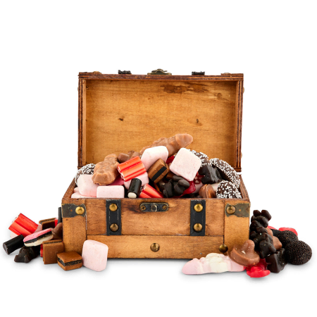 Weihnachts-Schatztruhe mit Süßigkeiten