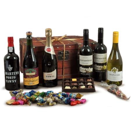 Wein und Schokolade Treasures-Geschenk-Set