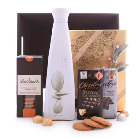 Sake und Schokoladengeschenk