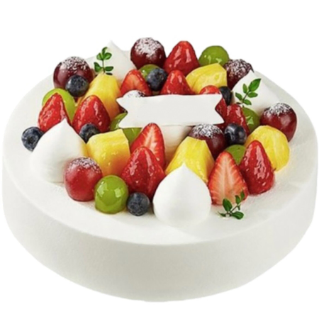 Obst-Sahne-Biskuitkuchen